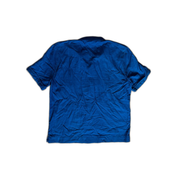 FRAME Blue Short Sleeve Cotton Button Up Camp Shirt Top Mens Size Medium - Picture 6 of 9